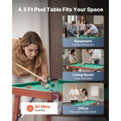 Biljardipöytä MDF ja PVC 140 cm taitettava tarvikkeet mukana