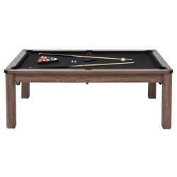 Biljardipöytä 214 cm kolmitoiminen pingis ja ruokapöytä 2 säilytyspenkkiä