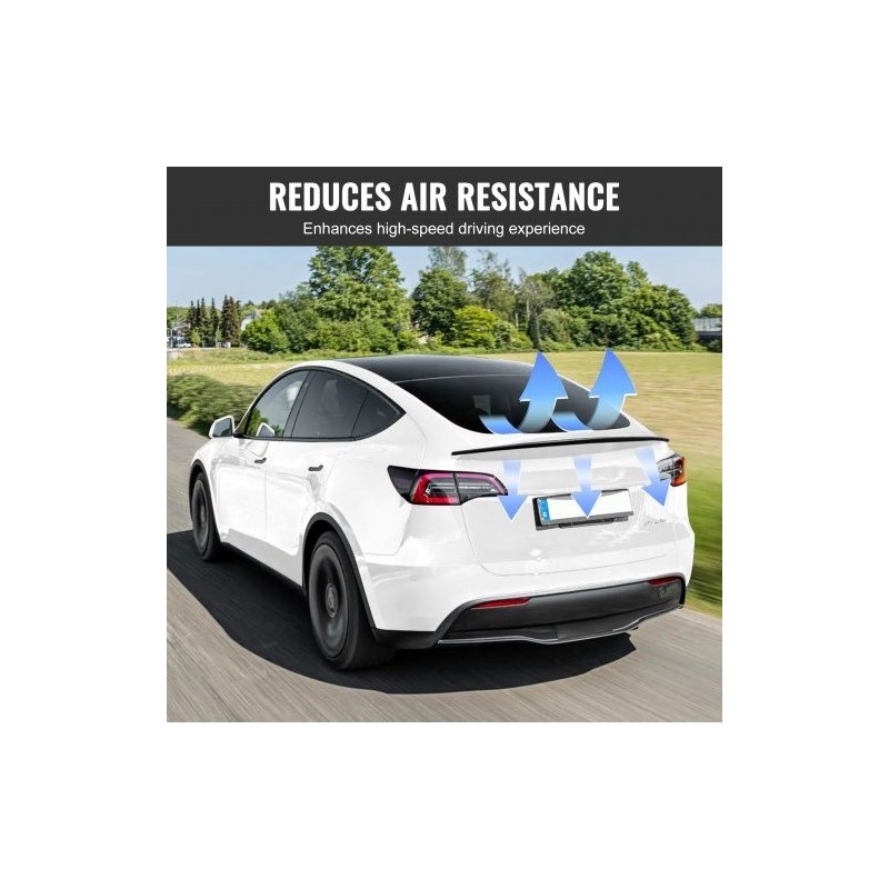 Takaspoileri 1200 mm ABS-muovinen Tesla Model Y mattamusta uunipoltettu pinta