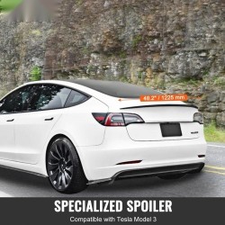 Takaspoileri ABS 1225 mm yhteensopiva Tesla Model 3 mattamusta leivottu maalipinta