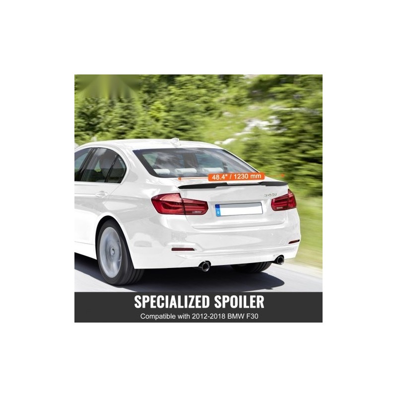 Takaspoileri ABS-muovi 1230 mm kiiltävä musta BMW F30 2012–2018