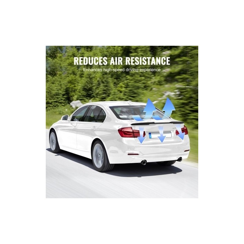 Takaspoileri ABS-muovi 1230 mm kiiltävä musta BMW F30 2012–2018