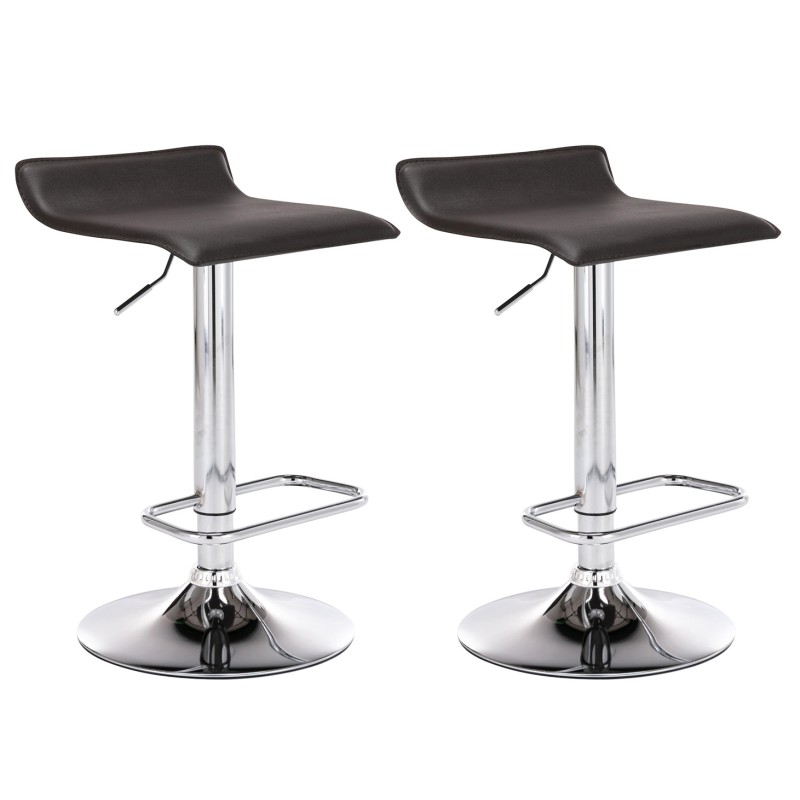 2 kpl säädettävät baarijakkarat tekonahkaistuimella ja jalkatuella