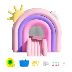 Puhallettava hyppylinna 190T-vuori ja 840D-oxford-kangas 280x230x230 cm liukumäellä 3-8-vuotiaille