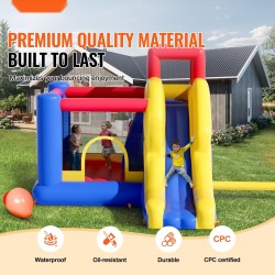 Ilmatäytteinen pomppulinna 190T-vuori 840D-oksfordikangas koko 340x260x230 cm liukumäki ja kiipeilyseinä puhallin 3–8-vuotiaille