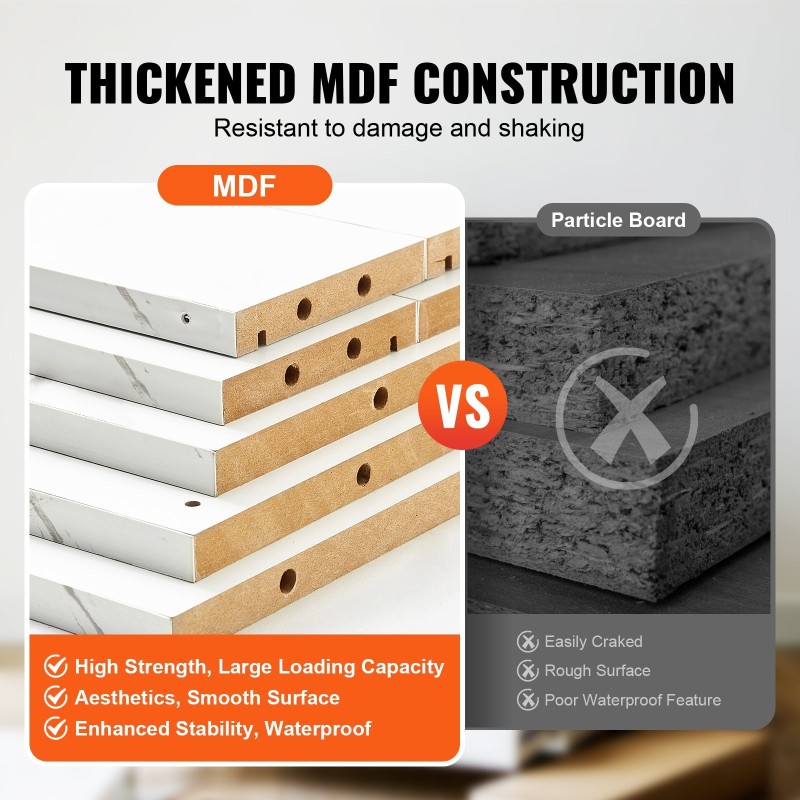 Salonkitaso seinäasennettava MDF hiussalongiin kaksi laatikkoa yksi lukittava kolme lokeroa yksi kaappi