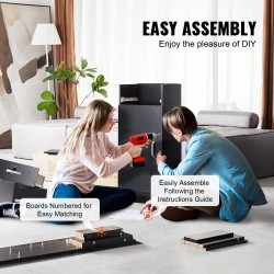 Seinäkiinnitteinen kampaamoasema MDF-runkoinen mattamusta 1 ovikaappi 3 avolokeroa 3 laatikkoa