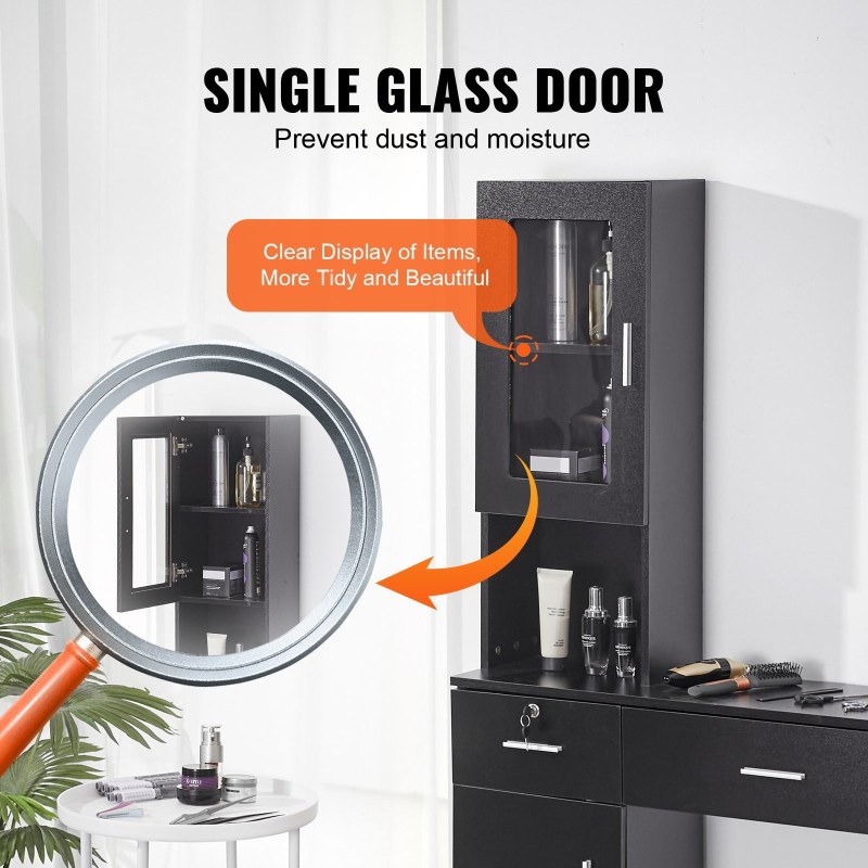 Seinälle asennettava mattamusta salonkikaluste yksi kaappi kolme lokeroa kaksi laatikkoa lukittava