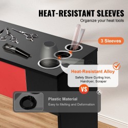 Seinä- ja vapaasti seisova kampaamoasema MDF-levyä 1 kaappi 3 lokeroa 2 laatikkoa