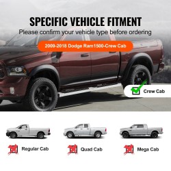 Sivuastinlaudat 201 ruostumatonta terästä 152 millimetriä leveät 2 kpl neljäovisiin autoihin