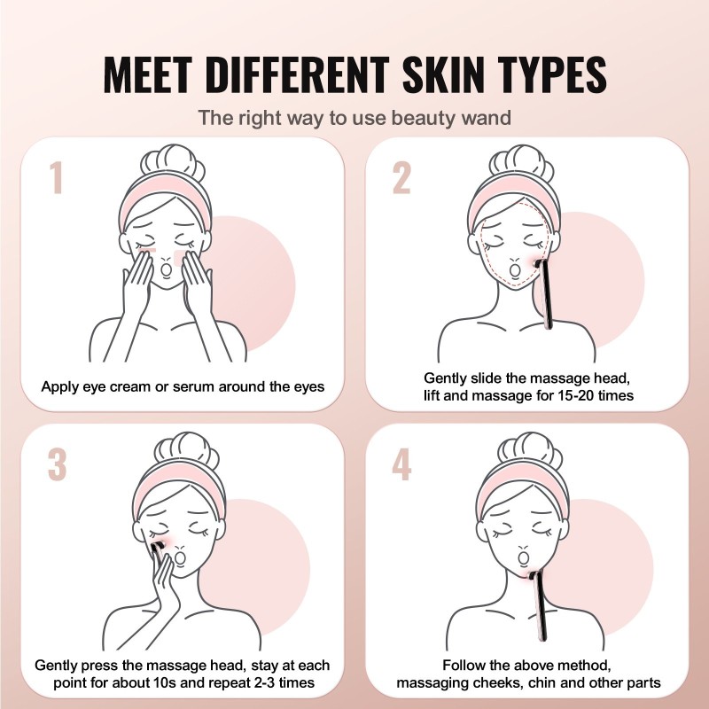 Punavalolaite kasvoille ja kaulalle 7 LED 630 nm mikrovirran värinähieronta kannettava