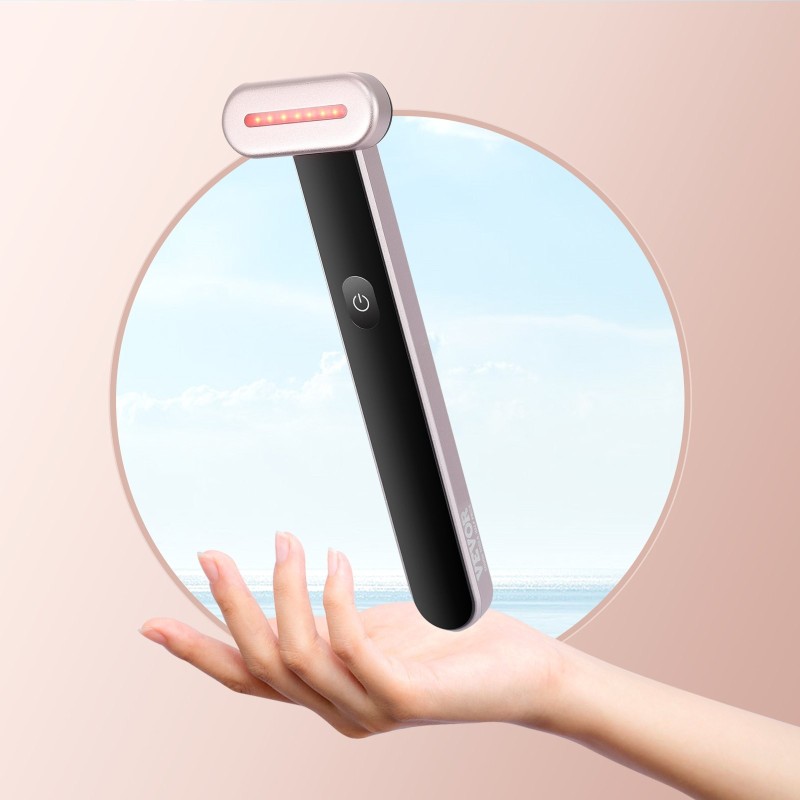 Punavalolaite kasvoille ja kaulalle 7 LED 630 nm mikrovirran värinähieronta kannettava