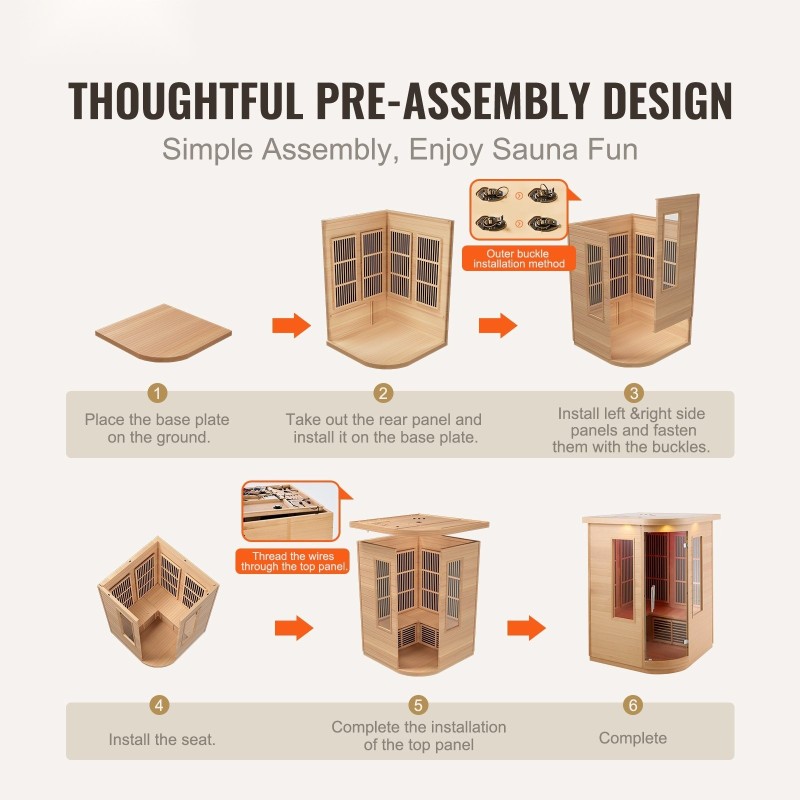 Kauko-infrapunasauna hemlock-puusta kahdelle sisäkäyttöön karkaistu lasiovi monivärinen LED-valaistus Bluetooth-kaiuttimet