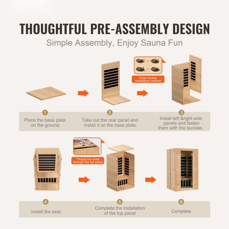 Kaukoinfrapunasauna hemlock-puinen runko 2 hengelle 1800W karkaistu lasiovi kaksi Bluetooth-kaiutinta matala EMF-taso