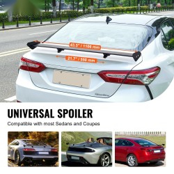 Takaspoileri alumiiniseos 1100 mm yksitasoinen mattamusta säädettävä sedaneihin ja coupéihin