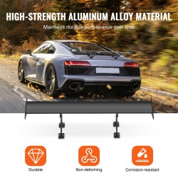 Takaspoileri GT-tyylinen yksitasoinen alumiiniseos 6063 110 cm mattamusta säädettävä