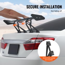 Takaspoileri GT-tyylinen yksitasoinen alumiiniseos 6063 110 cm mattamusta säädettävä