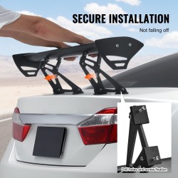 Takaspoileri alumiiniseos 6063 110 cm säädettävä GT-tyylinen mattamusta yleismallinen