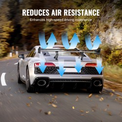 Takasiipi alumiiniseosta 135 cm mattamusta säädettävä kaksitasoinen sedan ja coupé