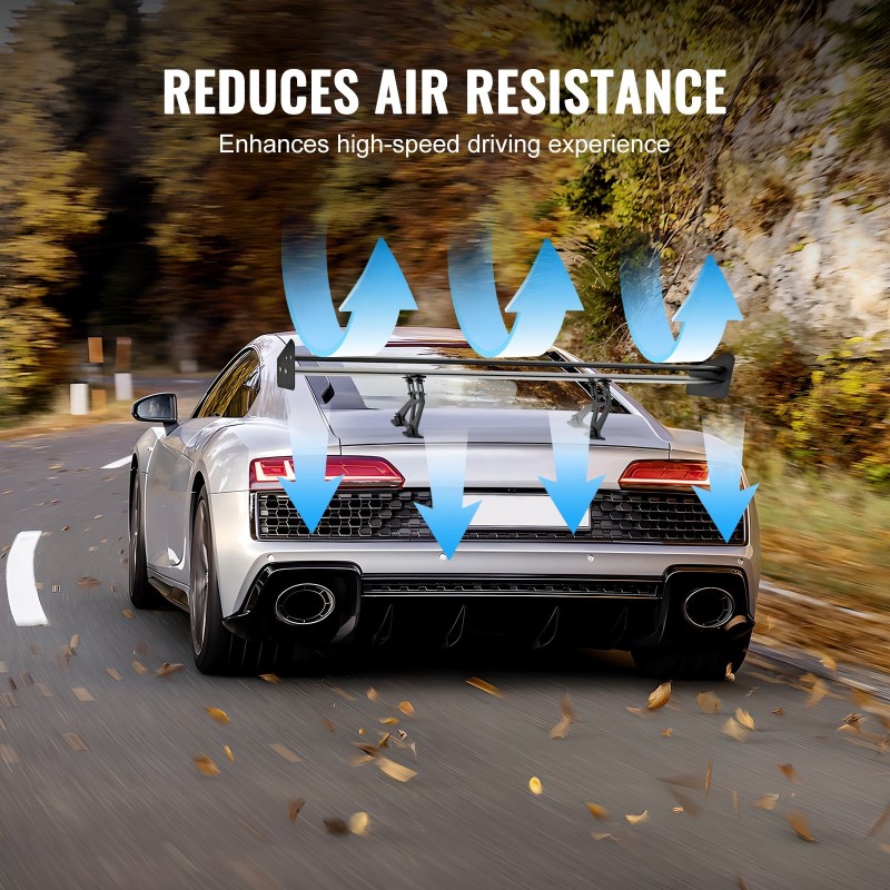 Takasiipi alumiiniseosta 135 cm mattamusta säädettävä kaksitasoinen sedan ja coupé