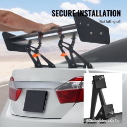 Takasiipi alumiiniseosta 135 cm mattamusta säädettävä kaksitasoinen sedan ja coupé