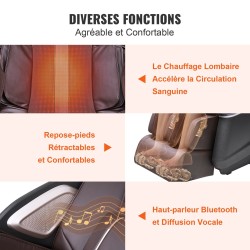 Hierontatuoli täysikokoinen polyuretaaniverhoiltu SL-rata kolmiulotteinen shiatsu kehon skannaus nollapainovoima lämmitys