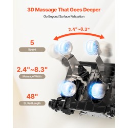 Täysvartalohierontatuoli kolmiulotteinen SL-kisko painottomuusasento 18 automaattista tilaa lämmitys 36 ilmatyynyä jalkarullat