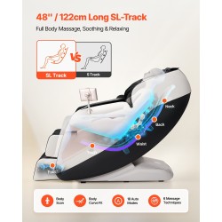 Täysvartalohierontatuoli kolmiulotteinen SL-kisko painottomuusasento 18 automaattista tilaa lämmitys 36 ilmatyynyä jalkarullat
