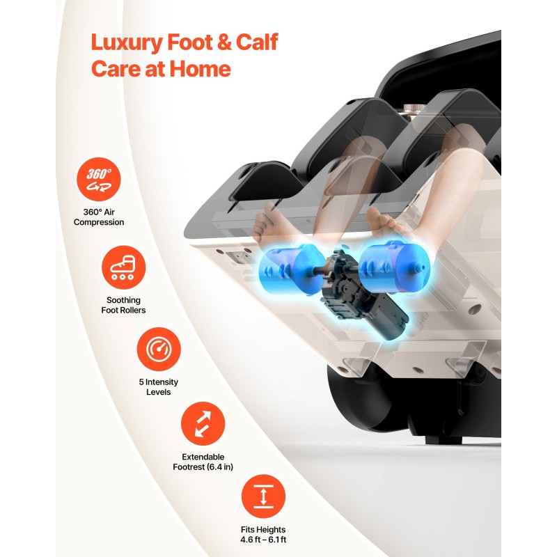 Täysvartalohierontatuoli kolmiulotteinen SL-kisko painottomuusasento 18 automaattista tilaa lämmitys 36 ilmatyynyä jalkarullat