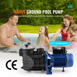 Allaspumppu PP runko 2.5HP 1900W 454 L/min 16 m nostokorkeus maanpäällisille altaille