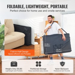 Hierontapöytä PVC-nahkainen 600 mm leveä 50 mm pehmuste korkeussäädettävä