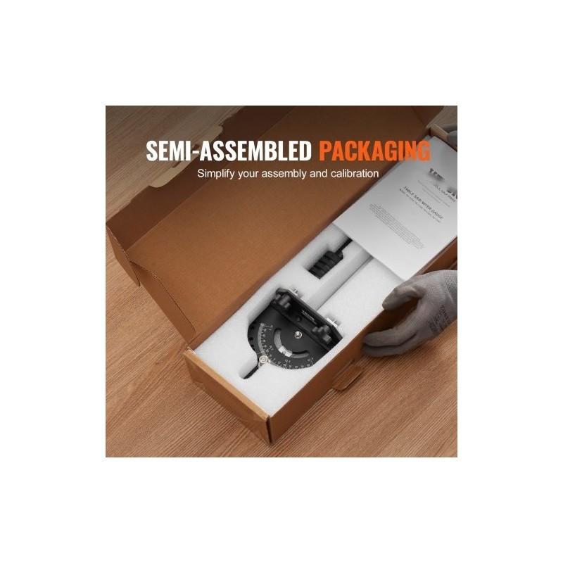 Pöytäsahan jiiri-ohjain alumiiniseos 19 x 9,5 mm vakiouriin 15 kulmapysäytystä