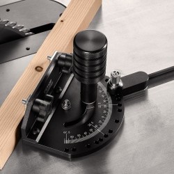 Pöytäsahan jiiri-ohjain alumiiniseos 19 x 9,5 mm vakiouriin 15 kulmapysäytystä