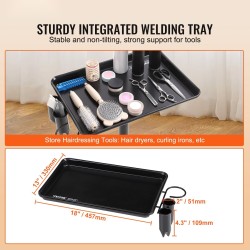 Rullaava salonkitarjovaunu kylmävalssattu teräs musta korkeussäädettävä 30–43 tuumaa 5 pyörää 2 lukittavaa