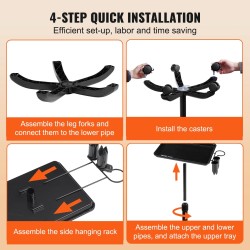 Rullaava salonkitarjovaunu kylmävalssattu teräs musta korkeussäädettävä 30–43 tuumaa 5 pyörää 2 lukittavaa