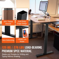 Sähköinen pöydänrunko istuma- ja seisomatyöpöydälle, kaksimoottorinen, kylmävalssattu hiiliteräs, 65–129 cm