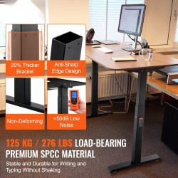 Sähköinen säädettävä pöytärunko kylmävalssattu hiiliteräs kahdella moottorilla 70–117 cm