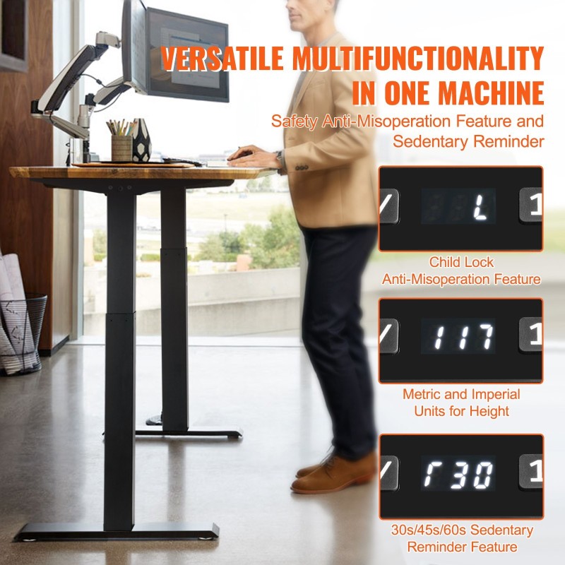 Pöydänrunko teräs sähköinen 70–117 cm korkeus 95–158 cm pituus kotiin ja toimistoon