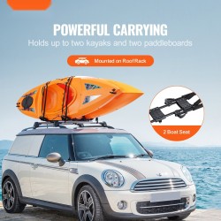 Kajakkiteline kattokaiteille seosterästä ja muovia 2 kpl taittuva kajakeille kanooteille SUP-laudoille