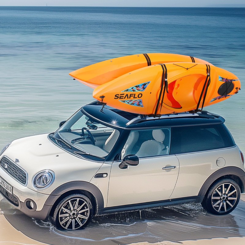 Kajakkiteline kattokaiteille seosterästä ja muovia 2 kpl taittuva kajakeille kanooteille SUP-laudoille