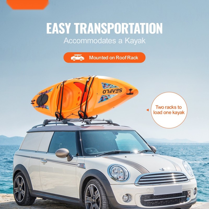 J-mallinen kajakin kattoteline paksu seosteräs ja muovi 1 pari taittuva