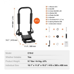 J-mallinen kajakin kattoteline paksu seosteräs ja muovi 1 pari taittuva