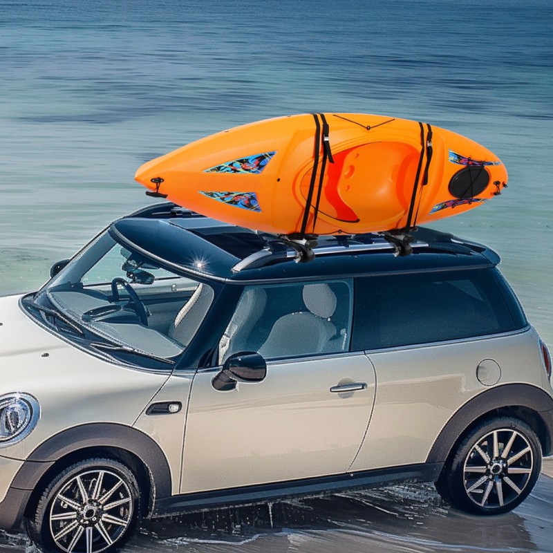 J-mallinen kajakin kattoteline paksu seosteräs ja muovi 1 pari taittuva