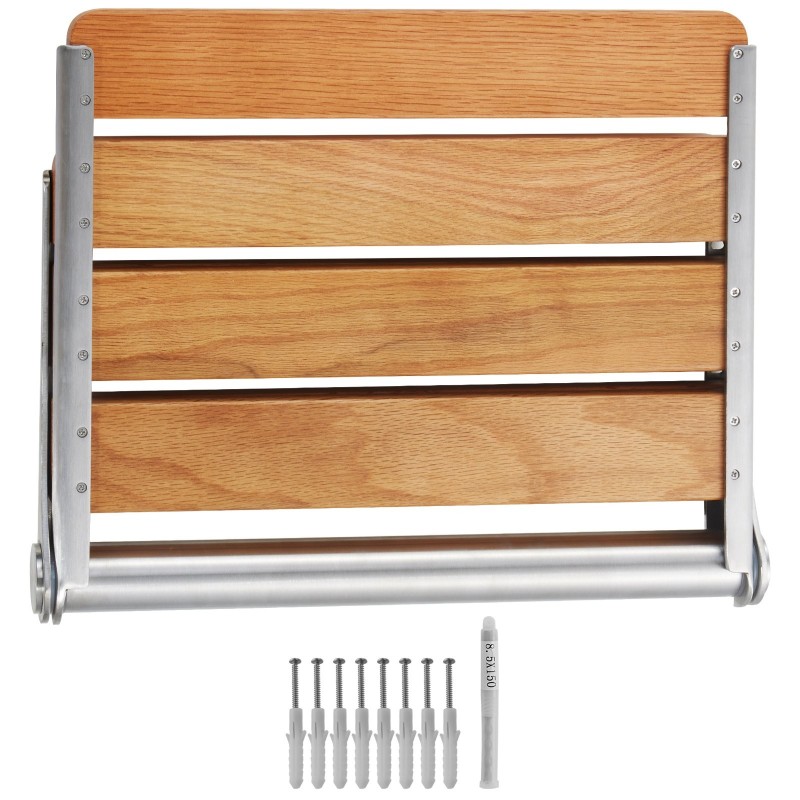 Seinään kiinnitettävä taittuva suihkuistuin täystammesta 40,9×34 cm 199,6 kg