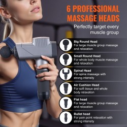 Käsikäyttöinen syväkudoshierontalaite muovi 16V 2500mAh akku 8 nopeustasoa 6 hierontapäätä