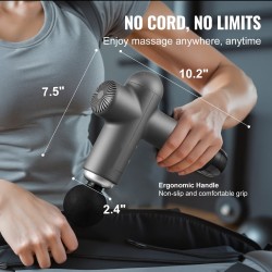 Syväkudoshierontapistooli 8 säädettävää nopeustasoa 6 vaihdettavaa hierontapäätä 24V 2500mAh akku kädessä pidettävä