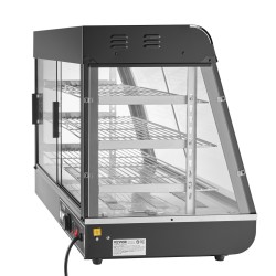 3 tasoinen lämpövitriini 130 l höyrylämmitys säädettävät hyllyt 30 85 C