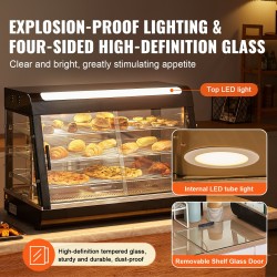 3-tasoinen lämpövitriini 130 l höyrylämmitys säädettävät hyllyt 30–85°C