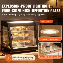 Lämpövitriini höyrylämmitteinen 3-tasoinen 111 l ruostumatonta terästä säädettävät hyllyt