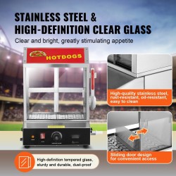 Höyrystin nakkeja ja sämpylöitä varten 27 l 2-tasoinen ruostumaton teräs karkaistu lasi